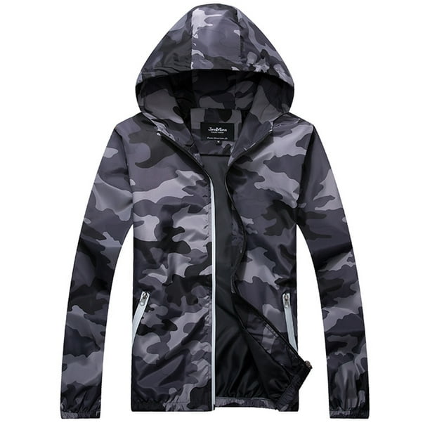 AMaVo - Men’s Hooded Raincoat Waterproof Jacket Zip Up Windbreaker ...