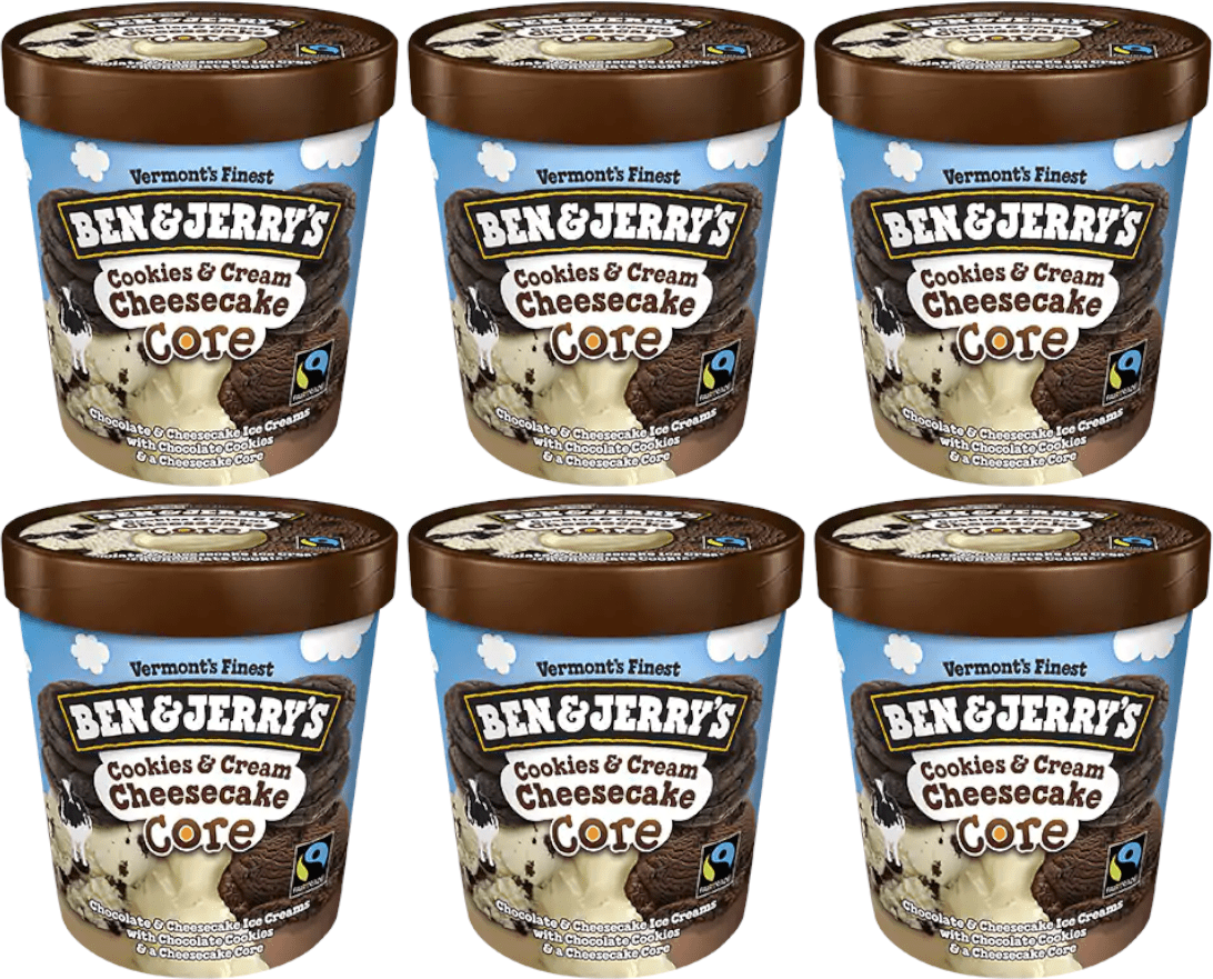 Ben & Jerry's Cookies & Cream Cheesecake Core Ice Cream, 16 oz. Pint, 6