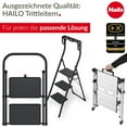 thumbnail image 4 of Hailo K75 ComfortLine Step Ladder, 2-Step Foldable Steel Stool for Home Use, 300 Lb Cap, 4 of 12
