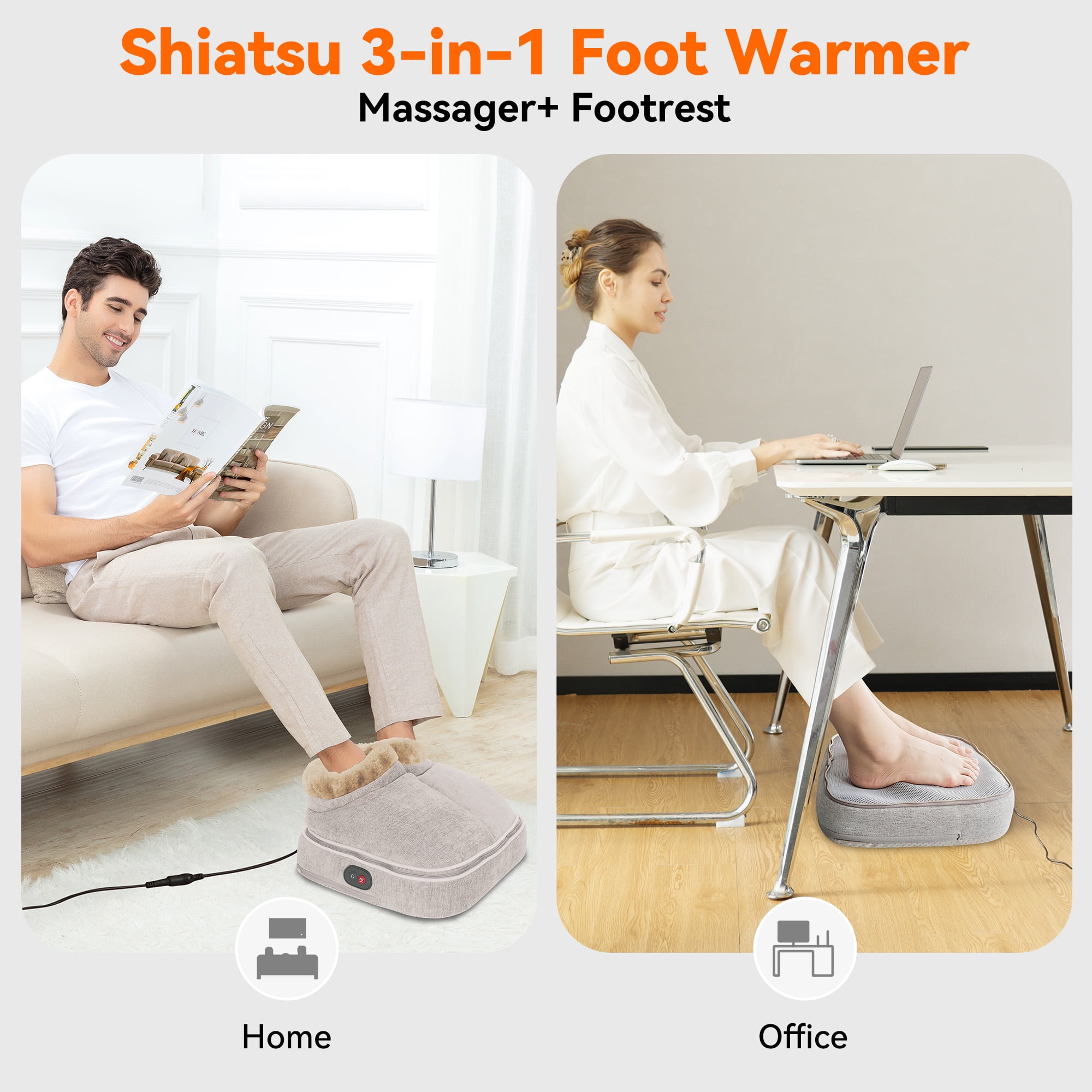 Shiatsu Foot Massager with Heat, Snailax Soothing Foot Warmer for Blood Circulation Gifts
