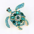 thumbnail image 2 of Jiaroswwei Cute Turtle Shape Full Rhinestone Inlaid Brooch Pin Women Shirt Collar Badge, 2 of 5