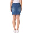 thumbnail image 3 of INSPIRE CHIC Denim Skirt for Women's Casual High Waisted Jean Skirt with Pockets L M-Blue, 3 of 6