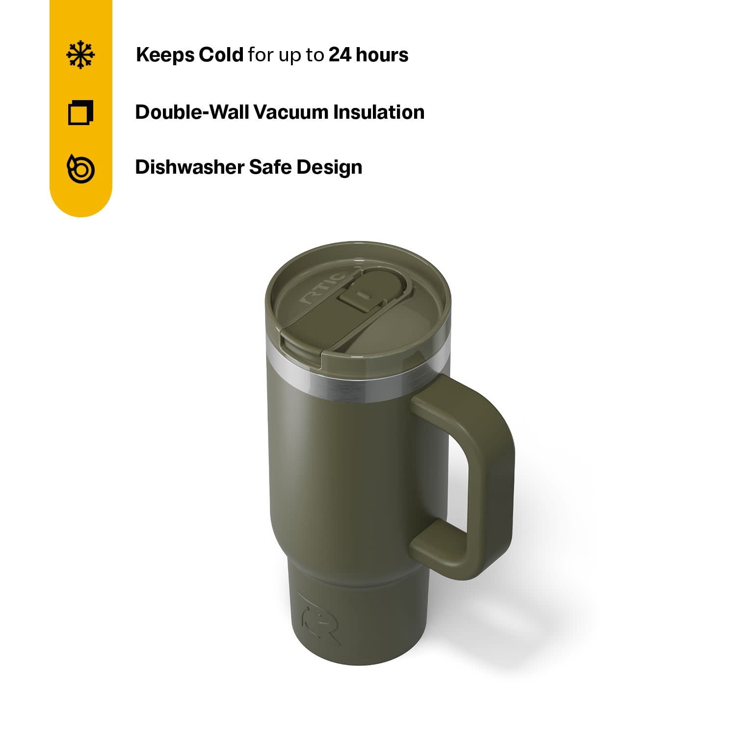 RTIC Ice Lunch Set, Lunch Bag, Container and Little Road Trip Tumbler, Leak Proof, Happy Camper/Olive