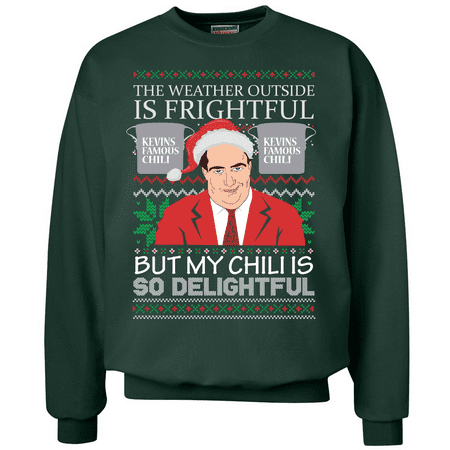 Kevin Famous Chilli So Delightful Xmas Song Office Parody | Mens Ugly Christmas Crewneck Graphic Sweatshirt