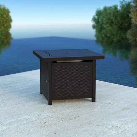 Fire Sense - Waitling Square Gas Fire Pit - Mocha