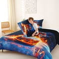 thumbnail image 4 of Erosebridal Fire Ice Hockey Queen Comforter Set, Cool Sports Bedding Comforter Set for Men and Boys, Black Reversible 3 Pieces, 1 Comforter and 2 Pillowcases, 4 of 6