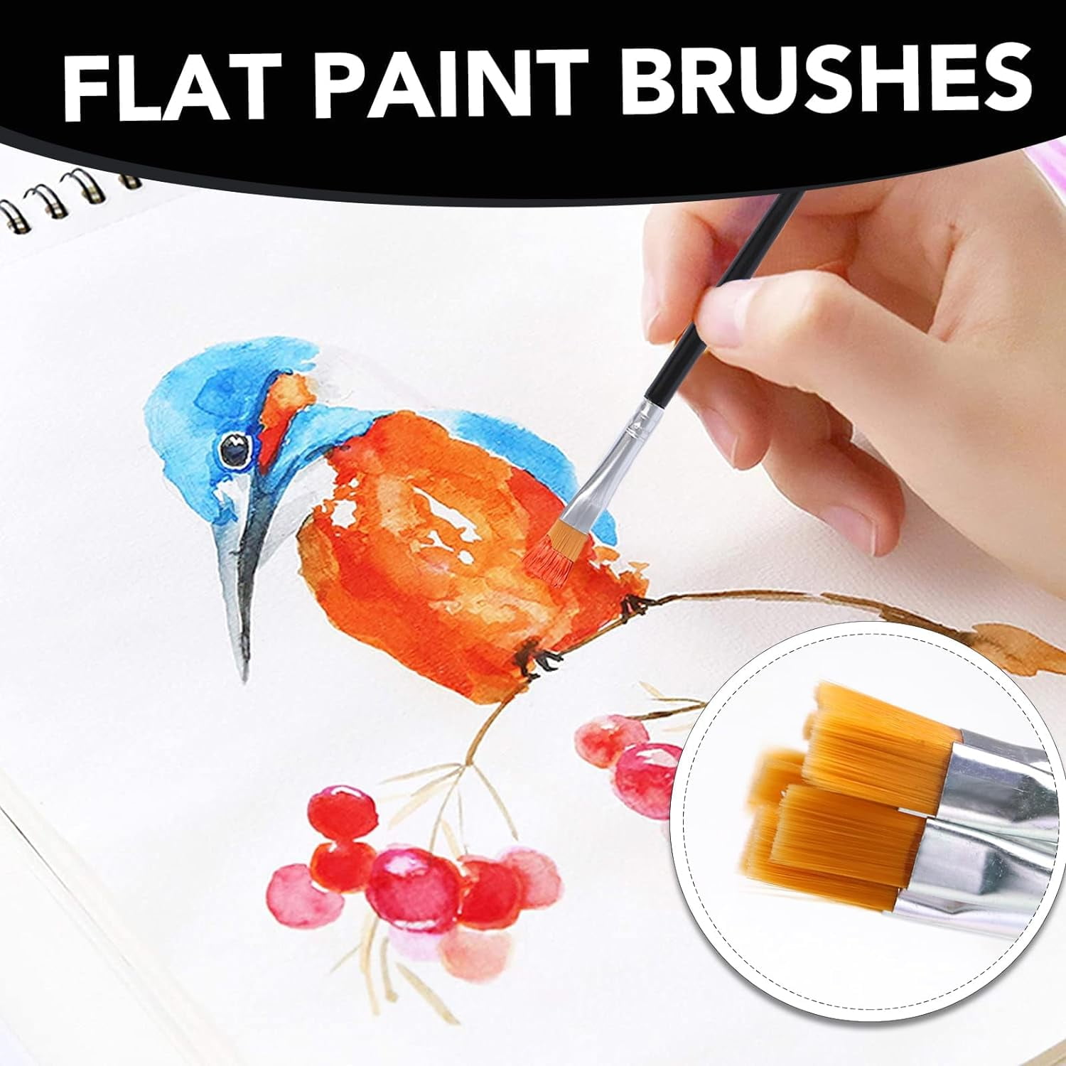 Small Paint Brushes Bulk,200 Pcs Black Nylon Hair Paint Brushes with Flat and Round Pointed Acrylic Paint Brush Kits,craft paint brushes for oil watercolor Face Artist And Kids Professional Kits