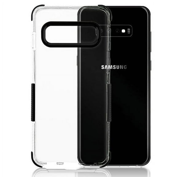 Samsung Galaxy S10 (6.1") Phone Case Clear Shockproof Hybrid Armor Rubber Silicone Gel TPU Jelly Cover Transparent Clear Black Bumper [Impact Resistant] Phone Case for Samsung Galaxy S10 (6.1 ")