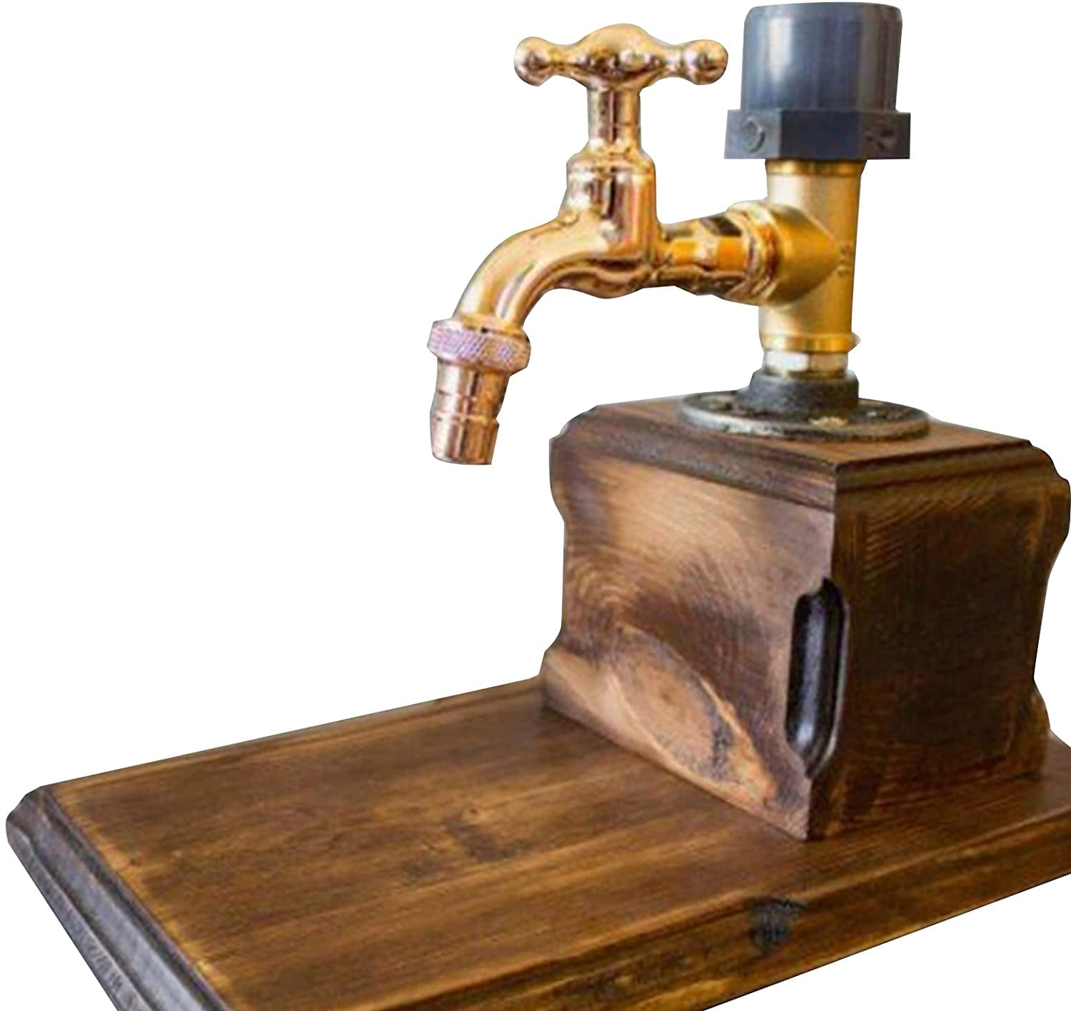 Beer Taps for Home Bars Fathers Day Liquor Alcohol Whiskey Wood for Party Beverage Wine Racks Cocktail Dispenser Wine Holder Double Bar Pumps Drinks & Beverage Dispenser with Tap 