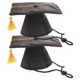 thumbnail image 1 of 2pcs Black Graduation Caps with Tassels Pet Toys Costumes Dress Up Accessories Graduation Ceremony Hat Photo Props for Pet Dog Cat, 1 of 4
