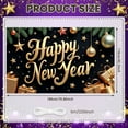 thumbnail image 2 of Gold Theme Happy New Year Banner Festive New Year Display Star Pattern Gift Box Design Festive Backdrop for New Year Party Holiday Celebration Indoor Decoration, 2 of 9
