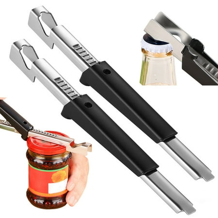 

2Pcs Multifunctional Bottle Opener Kitchen Can Opener Jar Opener Beer Opener Stainless Steel Easy Grip Screw Cap Opener