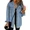 A Sky Blue, variant on Eytino Denim Jacket for Women Long Sleeve Boyfriend Jean Jacket Loose Coat Sky Blue S Female