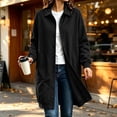 thumbnail image 4 of WIZUTIZ Women's Solid Color Button Down Lapel Collar Coat Mid-Length Long Sleeve Pockets Loose Fit Casual Winter Warm Outerwear, 4 of 7