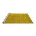 thumbnail image 2 of Ahgly Company Machine Washable Indoor Round Abstract Yellow Modern Area Rugs, 5' Round, 2 of 4