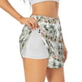 thumbnail image 2 of Bixox Women's Flamingo Palm Trees pattern 2 in 1 Running Shorts - Lightweight Athletic Workout Gym Yoga Shorts Liner with Pockets - X-Large, 2 of 7