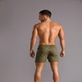 thumbnail image 4 of LYMAYTER ‌Men's Elastic Close-Fitting Shorts 4 Inch Elastic Drawstring Summer Big Pocket Shorts for S-4XL, 4 of 9