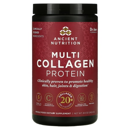 Multi Collagen Protein  Unflavored  8.6 oz (242.4 g)  Dr. Axe / Ancient Nutrition