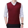 thumbnail image 3 of Maean Men Sweater Vest V Neck Knitted Pullover Sleeveless Sweaters Tops Vests Fall Winter Sweaters, 3 of 7