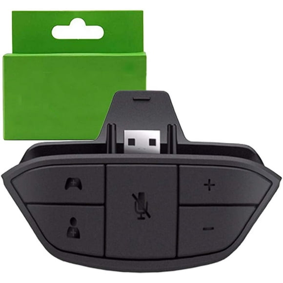 Stereo Headset Adapter, Audio Mic Headphone Converter for Xbox One Controller (Black.) - -