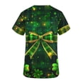 thumbnail image 4 of lcziwo St. Patrick's Day Women Scrubs Tops Workwear Loose Nursing Uniform Scrubs Shirts Fashion Irish Holiday Tops with Pockets Gold XXL Ofertas Flash, 4 of 6