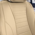 thumbnail image 5 of FH Group Grande70 Luxe Faux Leather Universal Car Seat Covers w Sleek Pattern Fit for Cars, Trucks, SUVs or Van – Beige Front Seats, 5 of 8