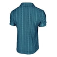 thumbnail image 4 of FRSASU Men's Stripe Knit Polo Shirts Summer New Loose Solid Color Breathable Turn-Down Collar Business Short Sleeve Polo Tops Navy, 4 of 7
