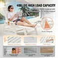 thumbnail image 2 of KFFKFF Chaise Longue, Capacité de Poids de 400 Lb, Chaise Longue de Patio Réglable à 6 Positions, Chaise Longue d'Extérieur en HDPE avec Dossier et Porte-Gobelet, Blanc, 2 of 9