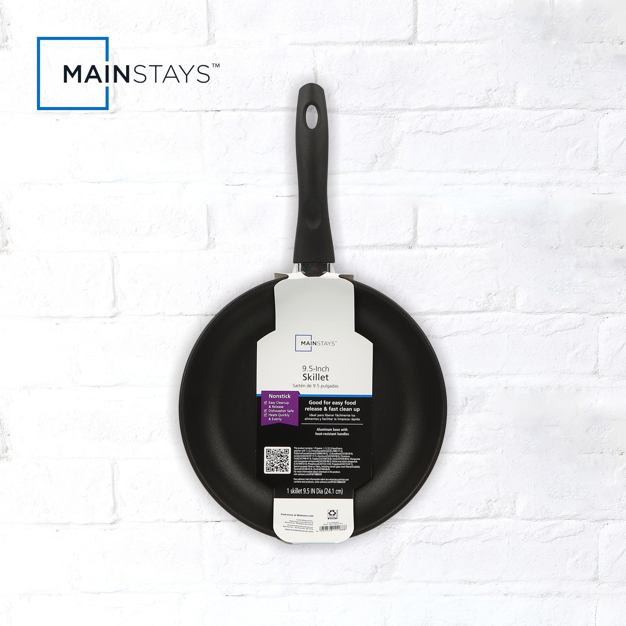 Mainstays 9.5-Inch Nonstick Skillet, Black photo 8