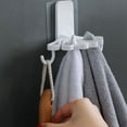 thumbnail image 3 of Kitchen Flower-Shaped Rag Rack with Hook Storage Organizer Wall-Mounted No Drilling Spatula Spoon Rack Towel Shelf C, 3 of 7