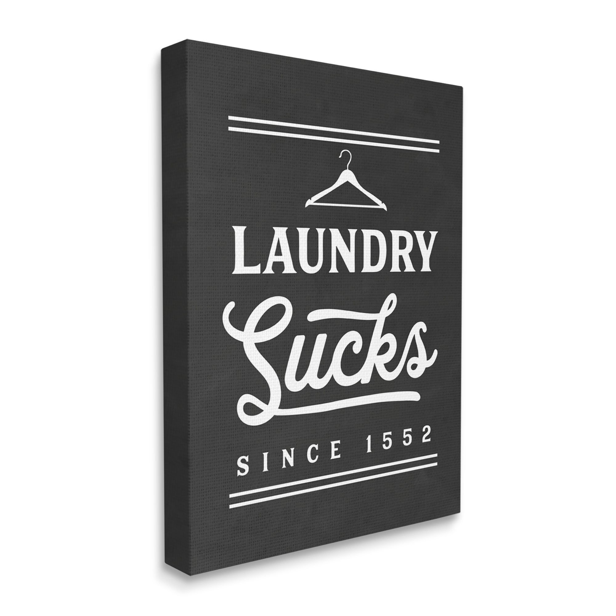 Stupell Industries Laundry Sucks Phrase Bathroom Clothesline Hanger,16 x 20,Designed by Lettered and Lined