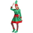 thumbnail image 2 of Zaldita Women's 6 Piece Christmas Santa Dress Suit Deluxe Outfit Set Holiday Dress Up Green 3XL, 2 of 7