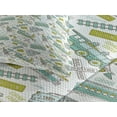 thumbnail image 3 of Ambesonne Steam Engine Quilted Coverlet 3 Pcs, Train Pattern Travel, King Size, Apple Green Turquoise, 3 of 4