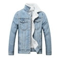 thumbnail image 5 of LZLER Blue Jean Jacket Mens Fleece Lined Denim Jacket, 5 of 9