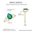 thumbnail image 5 of Rosec Jewels Lab Created Emerald Teardrop Engagement Ring with Diamond (6X8 mm, AAAA Quality Emerald), 10K Yellow Gold, US 8.50, 5 of 8