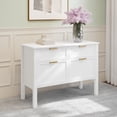 thumbnail image 2 of Martha Stewart Shaker Style Home Office 4 Drawer Lateral File Cabinet in White with Polished Brass Hardware, 2 of 14