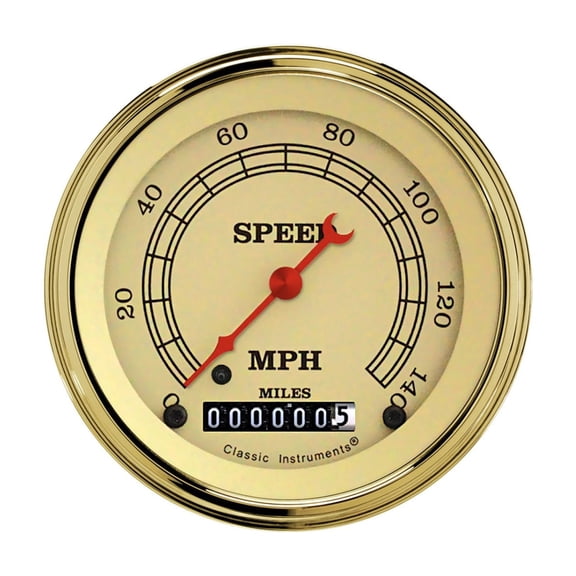 Classic Instruments VT55GLF 140 MPH Vintage Speedometer
