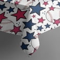 thumbnail image 3 of Red White Blue Baseballs and Stars Pattern Rectangle Tablecloth 60"x102",Waterproof Polyester Rectangle Table Cloth, Wipeable Spillproof Polyester Tablecloth for Dining, Camping, Indoor and Outdoor, 3 of 6