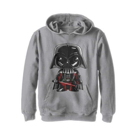 Boy's Star Wars Darth VaderCute Cartoon Pull Over Hoodie Athletic Heather Large