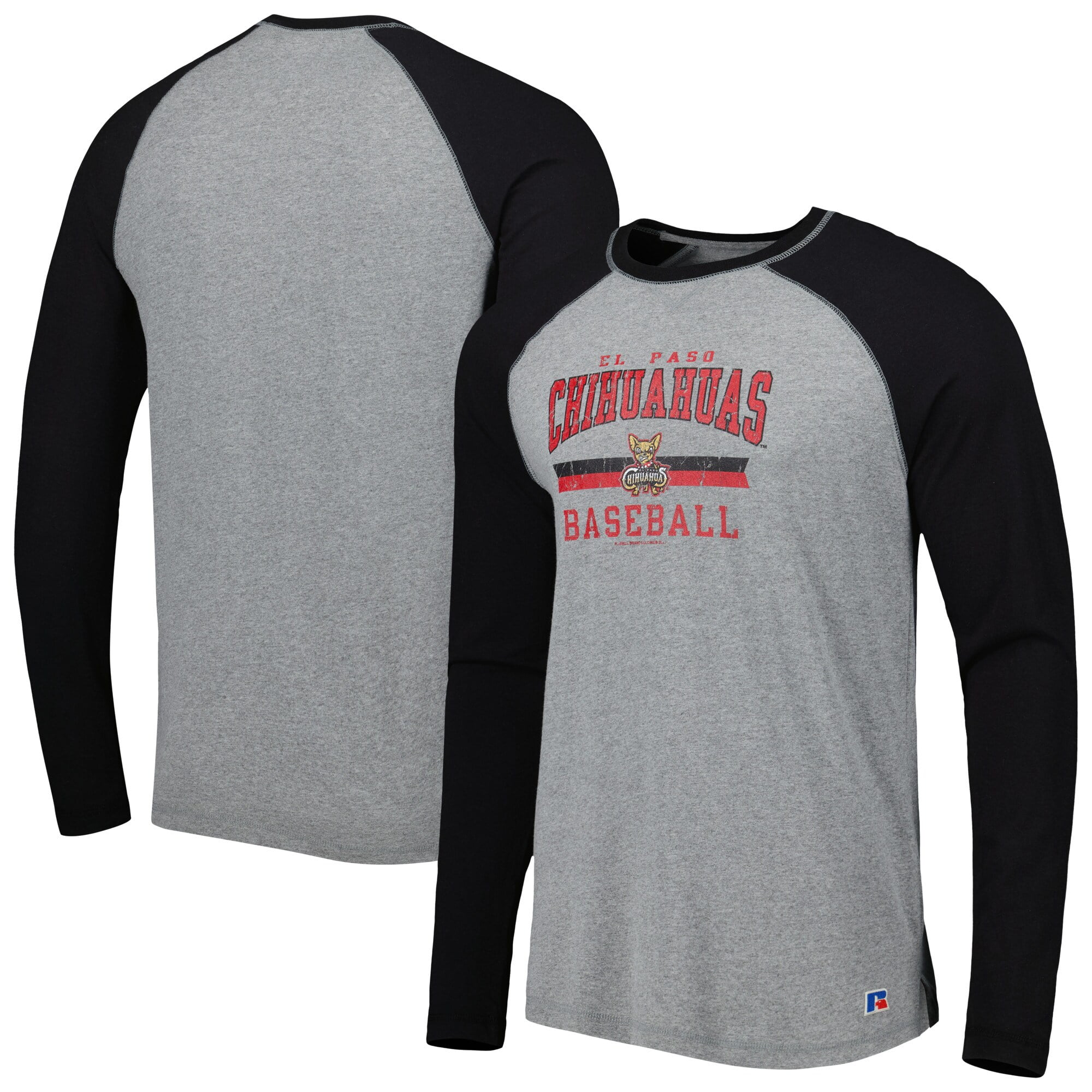 Men's Black/Heathered Gray El Paso Chihuahuas Long Sleeve Baseball T-Shirt  - Walmart.com