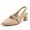Beige, variant on kkdom Womens Chunky Closed Toe Low Block Heels Dress Ankle Strap Pointed Toe Wedding Pump Shoes Apricot Size 6.5