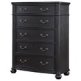 thumbnail image 5 of Benjara Selena Tall Dresser Chest, 5 Drawers, Copper Metal Handles, Black Wood, 5 of 6