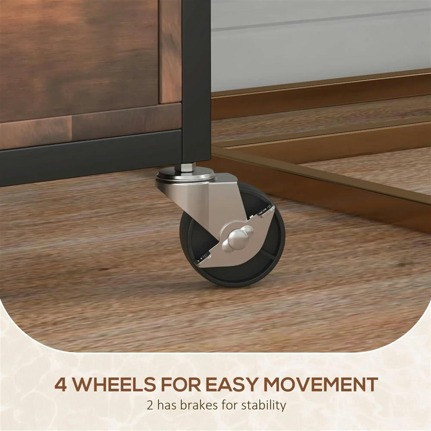 Demi Bonn 2-Drawer File Cabinet, Rolling Filing Cabinet with Key Adjustable Hanging Bar for Home Office, Printer Stand, for A4, Letter-Size Documents, Brown