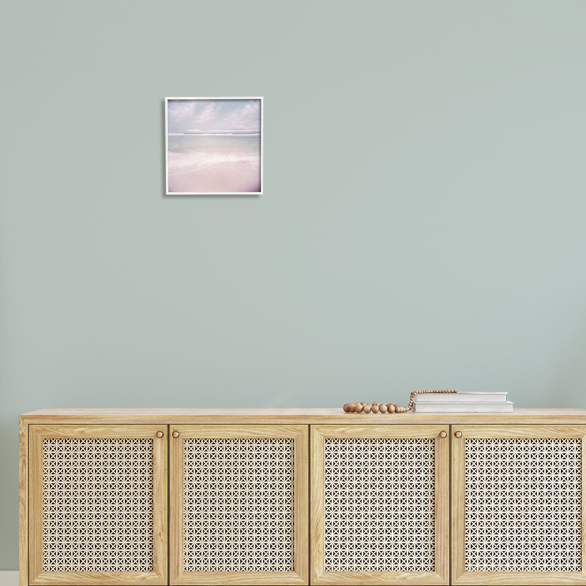 Stupell Pastel Beach Waves Horizon Landscape Painting White Framed Art Print Wall Art