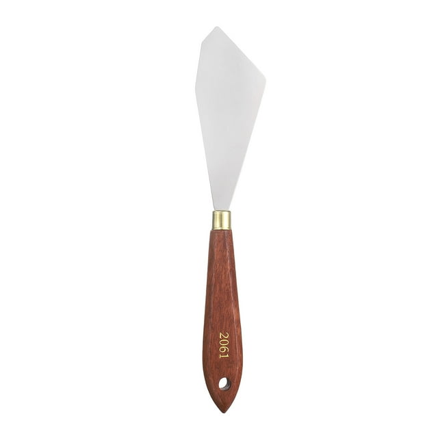 Herramienta de Pintura con Cuchillo de Paleta Uxcell 3.94" x 1.57" Hoja de Gota de Acero Inoxidable 8.27" Longitud Espátula Cuchillo de Paleta para Óleo Acrílico Lienzo, Rojo/Plata