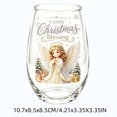 thumbnail image 3 of Christmas Glasses, Stemless Drinking Glass Cups for Xmas Birthday Party Home Kitchen Tabletop Holiday Decor, 3 of 7
