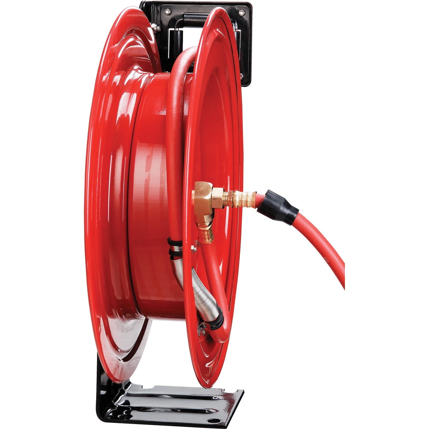 Global Industrial Spring Retractable Steel Hose Reel w/ 3/8"" x 50'L Hose 300 PS