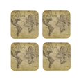 thumbnail image 2 of Balery 4 Pcs Vintage World Mapleather Coasters Set, Drink Table Cup Coasters For Living Room Kitchen Coffee Decor, 2 of 9