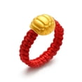 thumbnail image 2 of K-KED New Real 24K Yellow Gold Ring Man Woman's 3D Lucky Turtle Shell Knitted 10*8*6mm-Black, 2 of 6