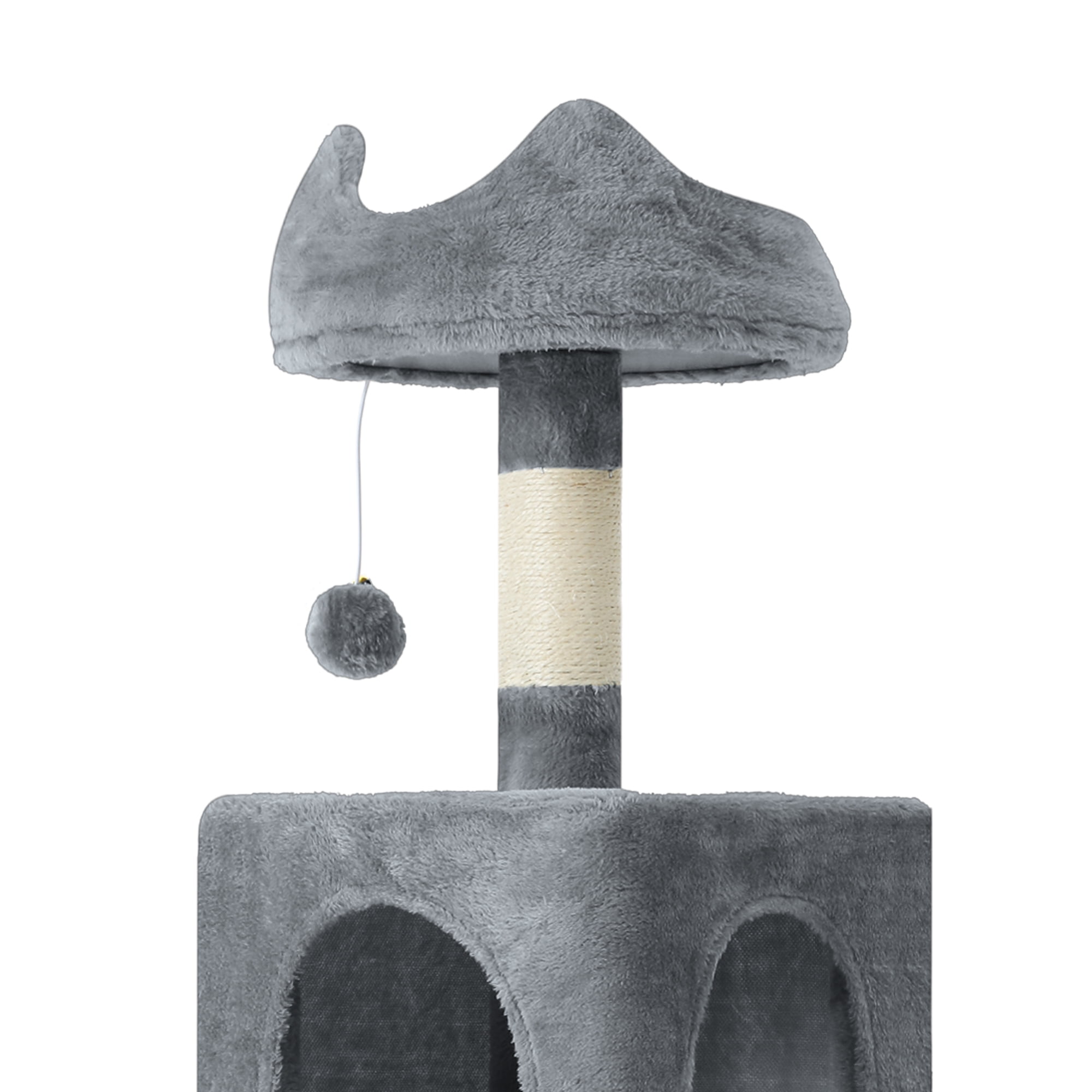 Dextrus 54" Multi-Level Cat Tree Tower with Cat Condos, Plush Top Perches, Hammocks, Sisal Scratching Post Board, Indoor Cat Activity Center,Dark Gray